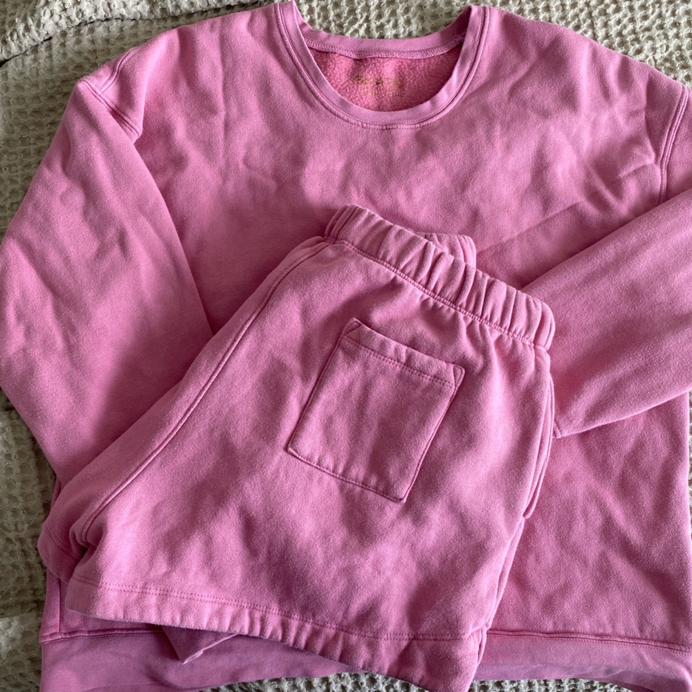 Skatie Pink Sweatshirt with Elastic Cuffs